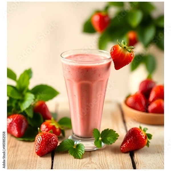 Obraz strawberry milk shake