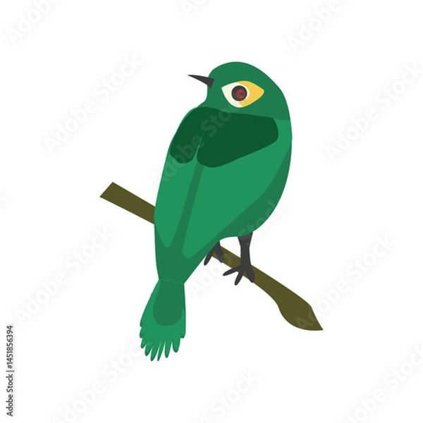 Obraz Exotic bright colorful titmouse. Vector illustration
