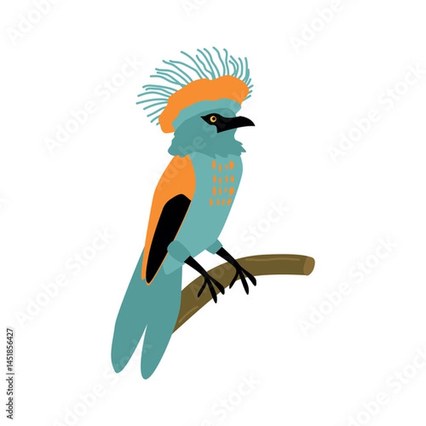 Obraz Exotic bird isolated on white background. Vector illustration