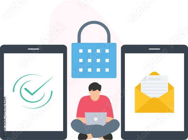 Fototapeta Secure email or encrypted communication, ensuring privacy or confidentiality of sensitive information, protecting against unauthorized access or data breaches, using encryption protocols or secure ser