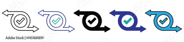 Obraz simple cash flow icon or easy transfer. icon set. 