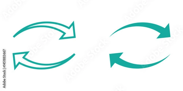 Obraz double reverse arrow, replace icon, exchange linear sign on white background - editable vector illustration eps10
