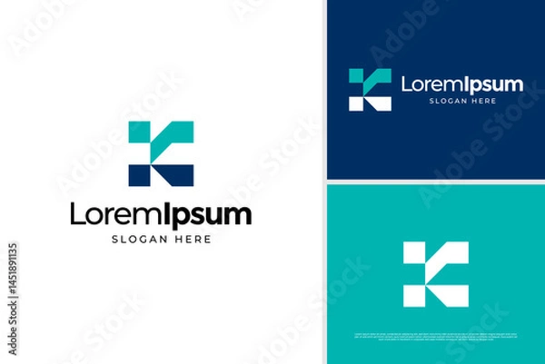 Fototapeta Letter K initial logo concept. Architecture business logo vector design template