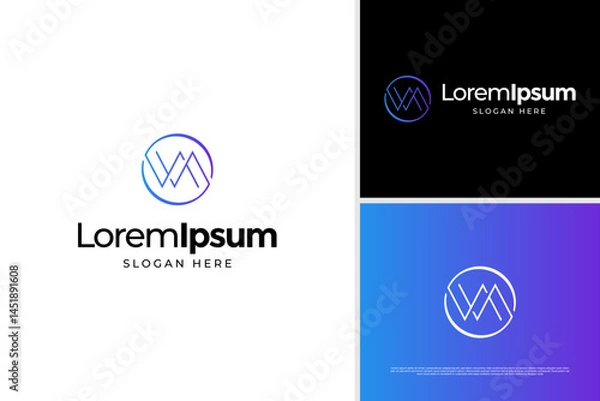 Fototapeta Minimalist wave pulse heartbeat logo vector design template