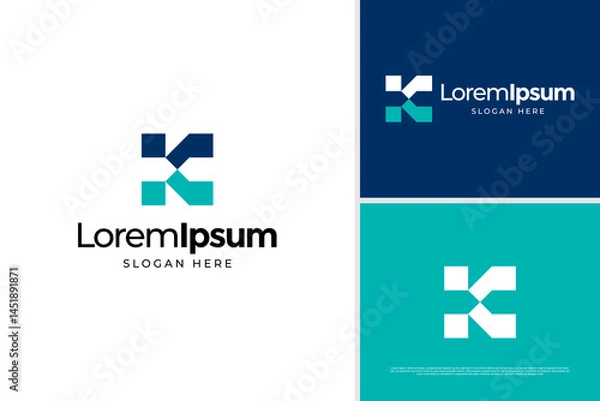 Fototapeta Letter K initial logo concept. Architecture business logo vector design template