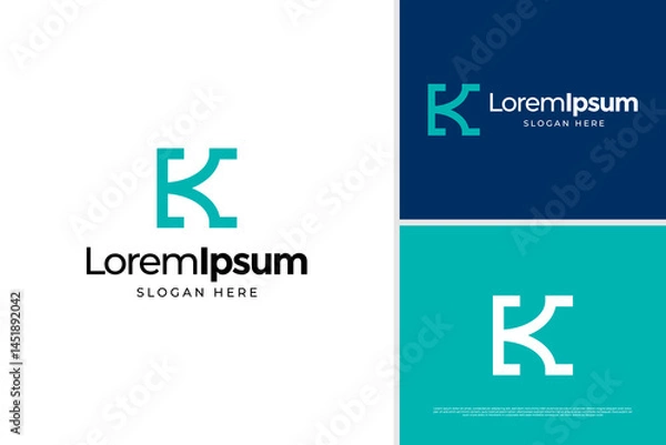 Fototapeta Letter K initial logo concept. Architecture business logo vector design template