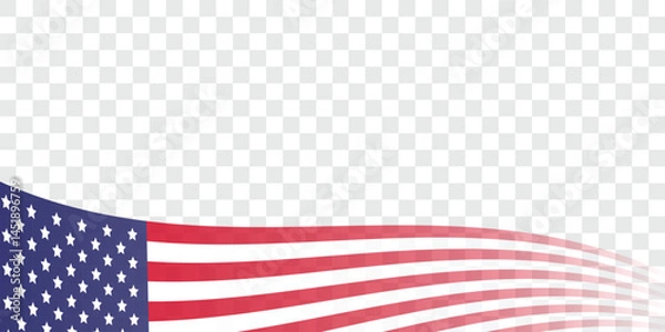 Obraz United states of America waving flag background. Vector illustration.