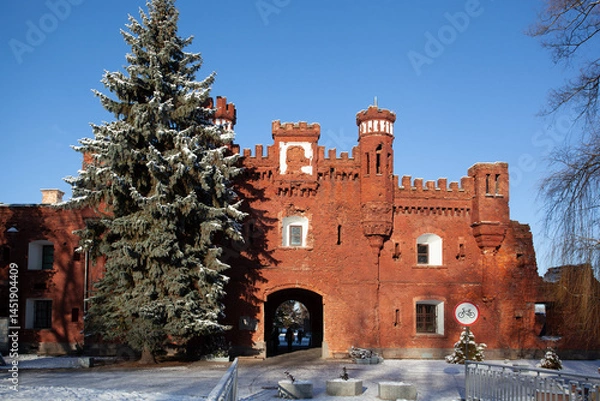 Fototapeta Brest fortress in winter day, Belarus