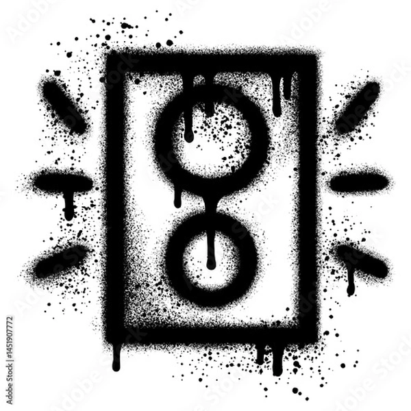 Fototapeta Spray Painted Graffiti Audio sound speaker icon Sprayed isolated with a white background.