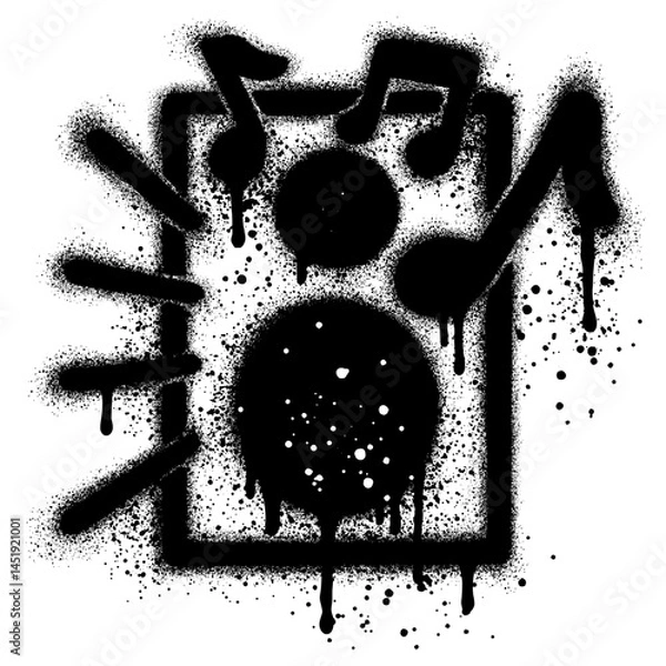 Fototapeta Spray Painted Graffiti Audio sound speaker icon Sprayed isolated with a white background.