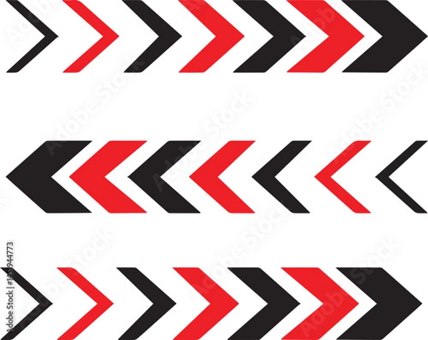 Fototapeta black and Red Dynamic arrow symbol isolated on white background .