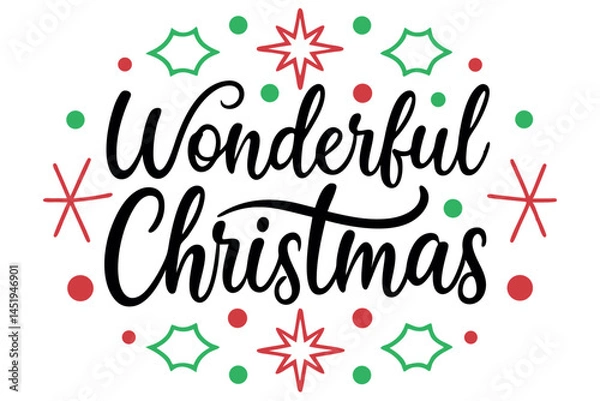 Fototapeta    Merry Christmas typography vector illustration.
