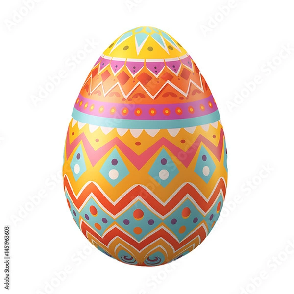 Obraz Colorful Easter Egg with Geometric Pattern