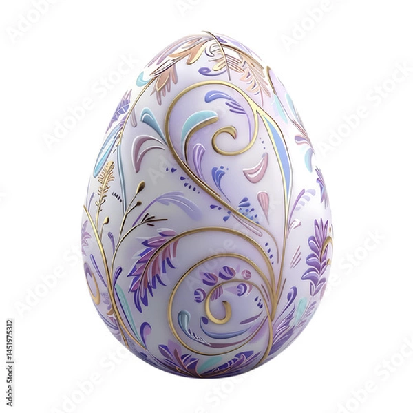 Obraz Decorative Easter Egg Purple Floral Design