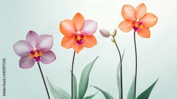 Fototapeta Translucent flowers with delicate petals in an elegant, minimalist composition4