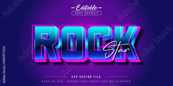 Obraz Rock star text style, editable text effect.