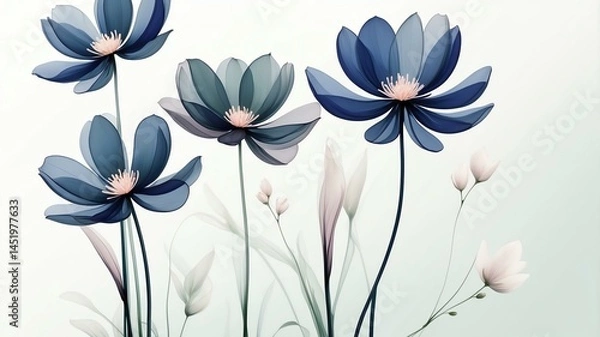 Obraz Translucent flowers with delicate petals in an elegant, minimalist composition39