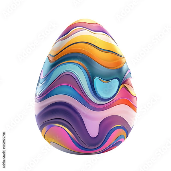 Obraz Vibrant Easter Egg Design: Colorful Abstract Waves