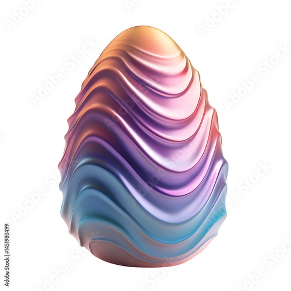 Obraz Iridescent Easter Egg: Pastel Wave Design