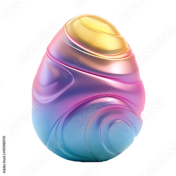 Obraz Iridescent Pastel Egg: 3D Rendered Fantasy Egg