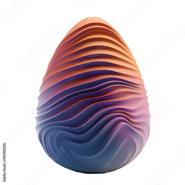 Obraz Abstract Gradient Egg 3D Render: Colorful Background Texture