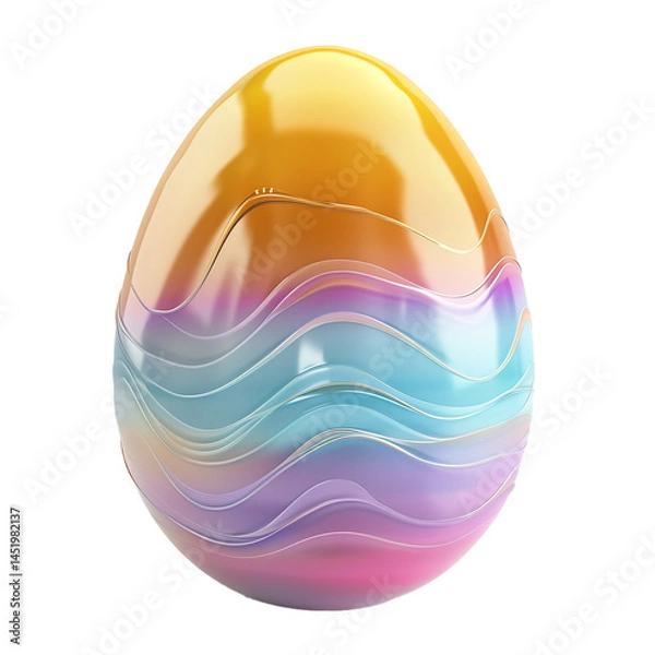 Obraz Pastel Rainbow Easter Egg: Spring Holiday Decoration