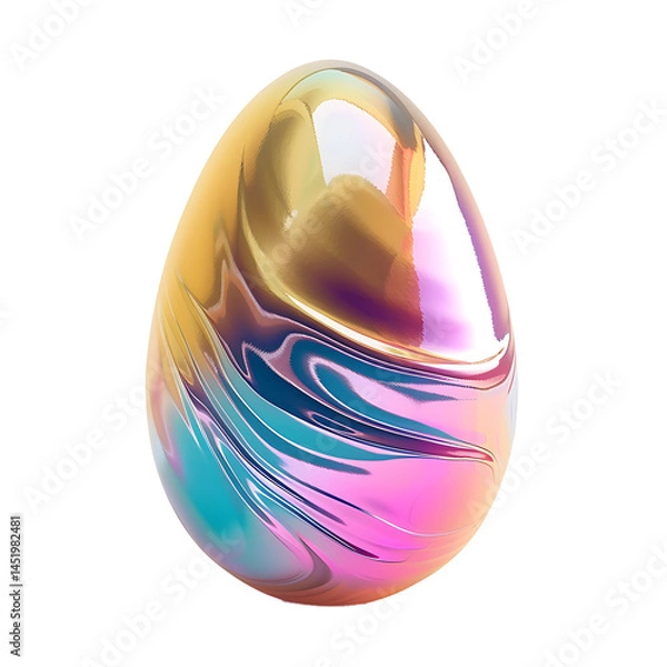 Obraz Iridescent Easter Egg: A Colorful Spring Decoration