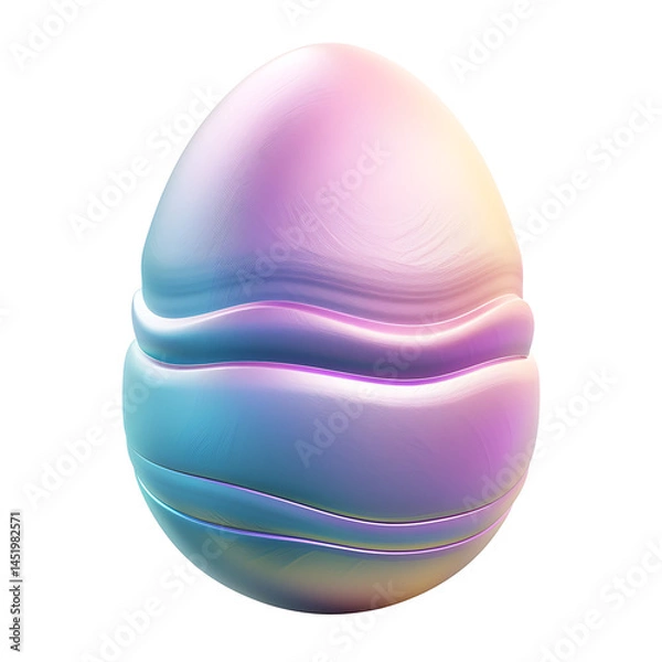 Obraz Pastel Rainbow Easter Egg with Textured Shell