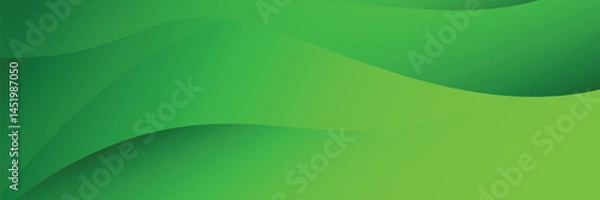 Obraz reen abstract background with smooth flowing wave shapes and gradient transitions. Ideal for nature, eco-friendly themes, and modern digital designs.