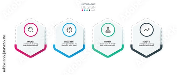 Fototapeta Business concept infographic template with option.
