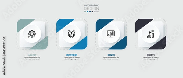 Fototapeta Business concept infographic template with option.
