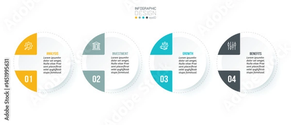 Fototapeta Business concept infographic template with option.
