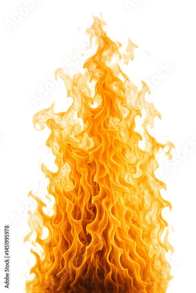 Fototapeta ultra high resolution quality image and ultra detailed and clear and sharp image Intense Flames: Ultra HD Fire and Burning Heat Isolated on White Background