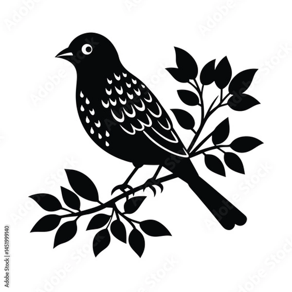 Obraz Bird Sitting On A Tree Branch