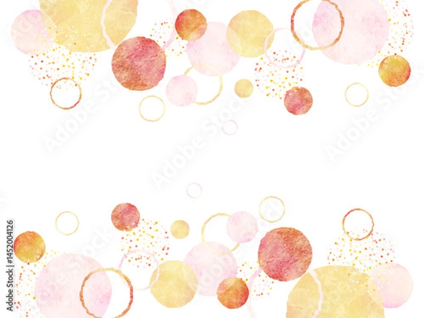 Obraz 暖かい色の抽象的な丸の背景イラスト