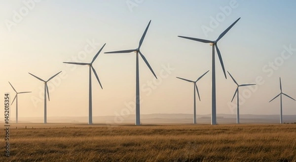 Fototapeta Wind Turbines in Field