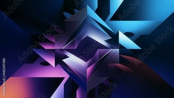 Fototapeta Abstract silver lines pattern on black background mosaic white and gray texture vector illustration