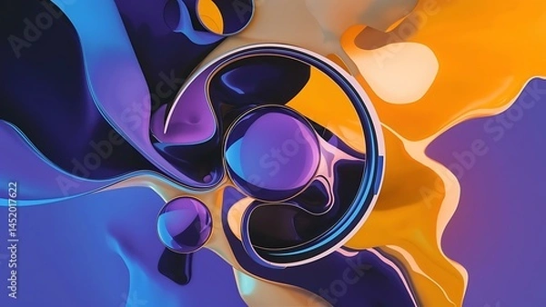 Fototapeta Abstract bakground with overlapping triangles and fluid gradients for covers templates flyers placards brochures banners