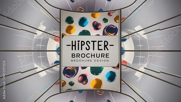 Fototapeta Abstract orange circle frame on white background with copy space vector illustration