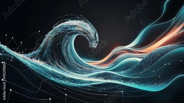 Fototapeta Simple circles and triangles abstract background vector illustration for covers banners flyers and posters and other designs