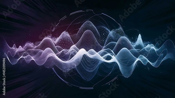 Fototapeta Simple circles and triangles abstract background vector illustration for covers banners flyers and posters and other designs