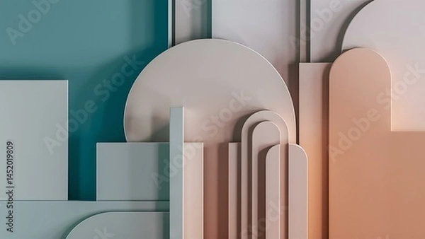 Fototapeta Paper art cartoon abstract waves paper carve background modern origami design template paper cut background abstract realistic paper decoration for design textured