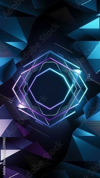 Fototapeta Abstract background with black realistic triangles futuristic space vector illustration