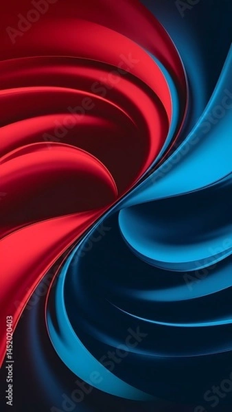 Fototapeta Flat style geometric abstract background round dots or circle connections on color background technology network concept