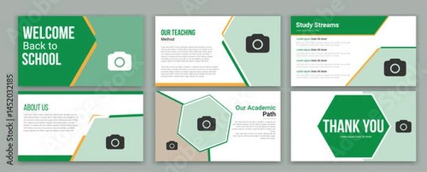 Obraz School PowerPoint presentation slide template,design with best educational PPT background design and Presentation for flyer, leaflet, marketing, advertising banner templates