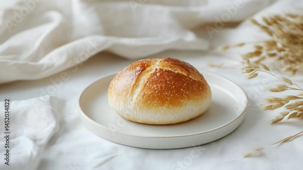 Fototapeta Bread Loaves on a Plate with Soft Light