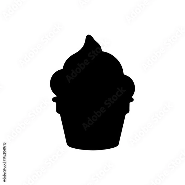 Obraz Cupcake silhouette icon vector flat design.
