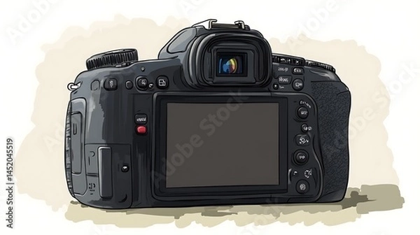 Obraz DSLR Camera Rear View Illustration.