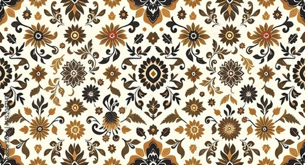 Fototapeta seamless pattern with embroidery pattern