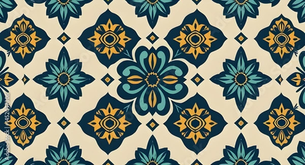 Fototapeta seamless pattern with embroidery pattern